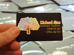 black business card for landscape gardener