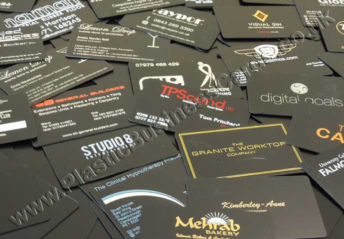 various matt black plastic cards