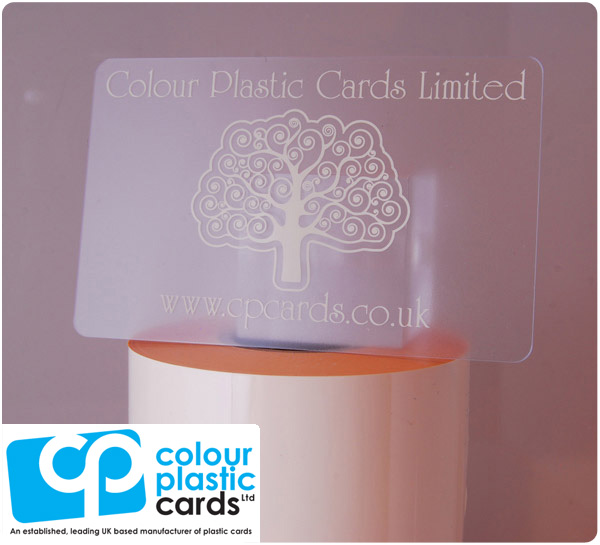 clear frosted plastic business cards printed with ivory ink