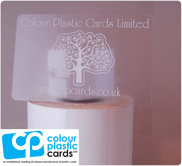 clear frosted plastic business cards printed with white ink