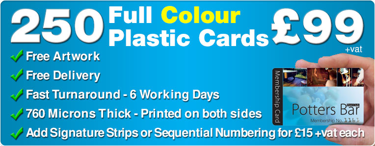 plastic cards special offer