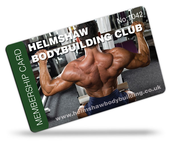 bodybuilding club membership card examples