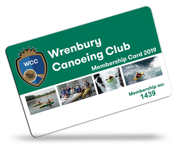 canoeing club membership card examples