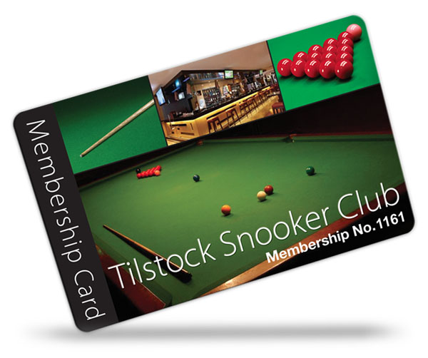 snooker club and pool club membership card examples