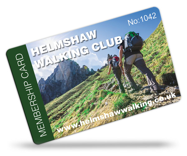 walking club membership card examples