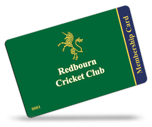Redbourn Cricket Club's membership cards