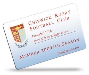 Chriswick Rugby Club membership card