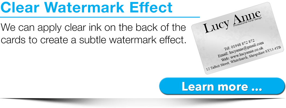 clear ink printed to create a watermark