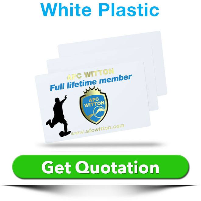 white plastic cards quote