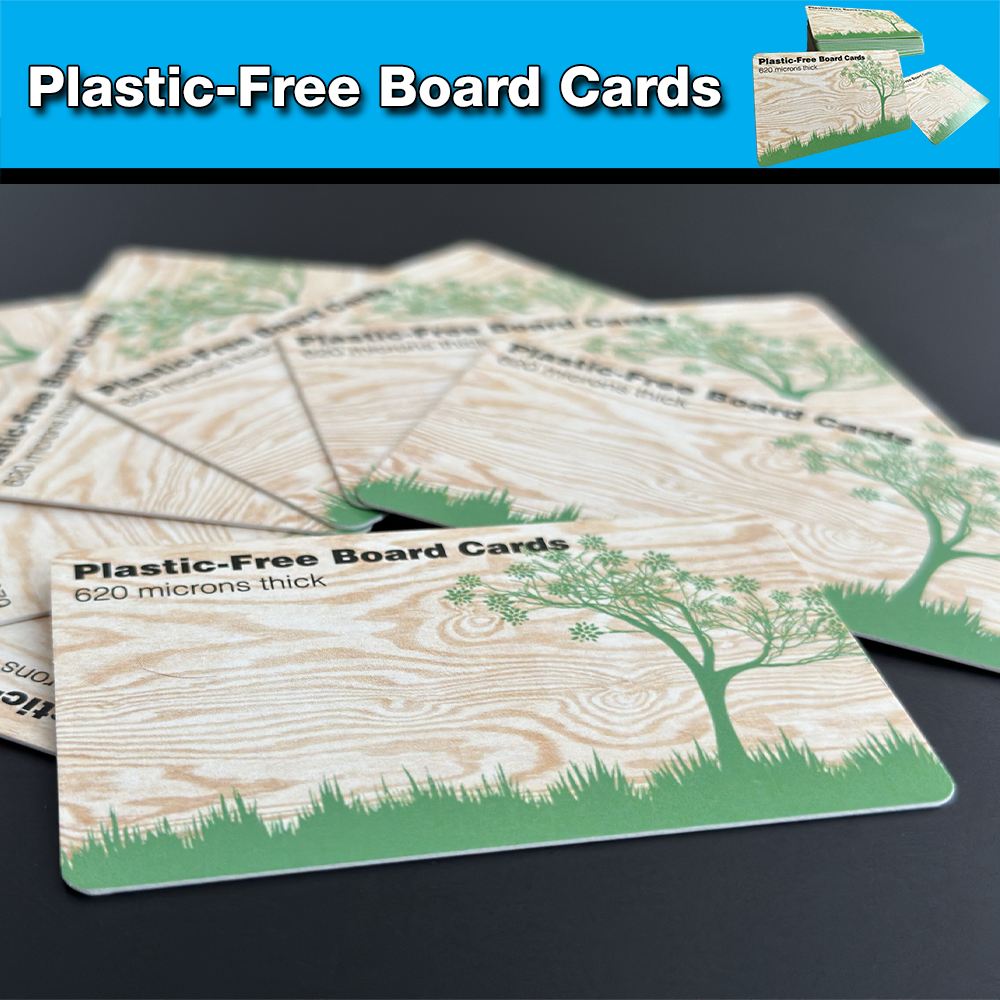 plastic-free board cards printed