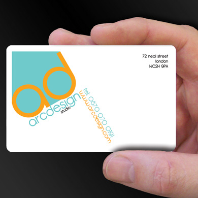 plastic card printing for Arcdesign, a graphic design studio from Chelsea, is design of the week