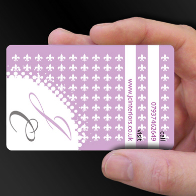 plastic card printing for JC Interiors - a decorating company is design of the week
