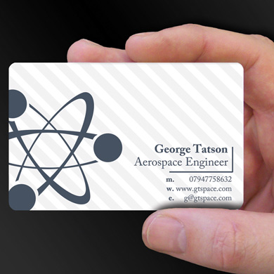 plastic card printing for George Tatson - an Aerospace Engineer is design of the week