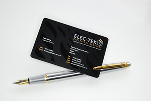 black plastic card with watermark and foiling