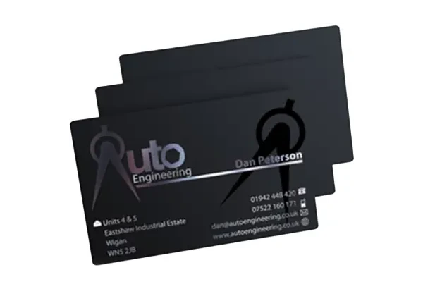 satin black plastic cards