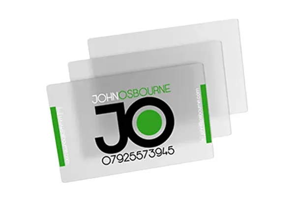 translucent plastic cards