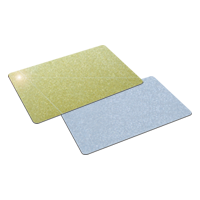 metallic silver or metallic gold plastic cards