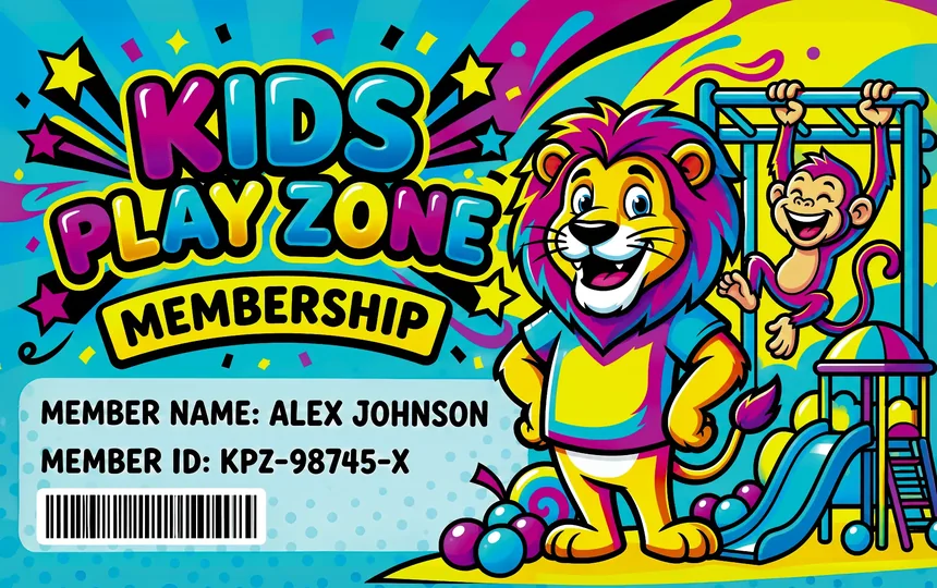 The same card front converted to CMYK with our colour enhancement: black outlines and text, and bright cyan, magenta and yellow
