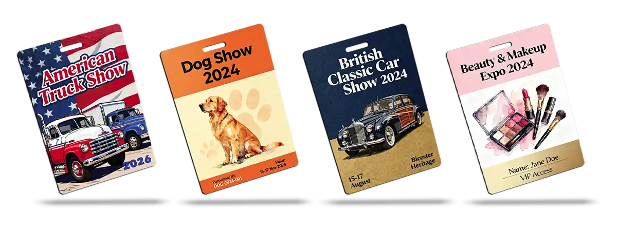 event pass printing - various examples