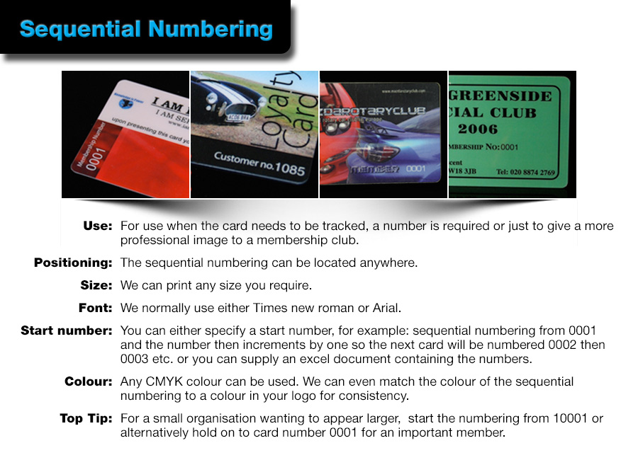 sequential numbering