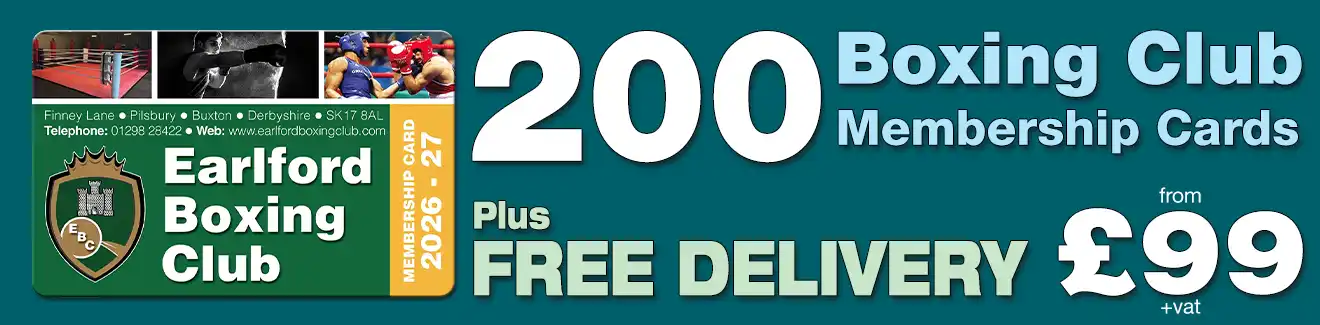 special offer on membership card printing for boxing clubs