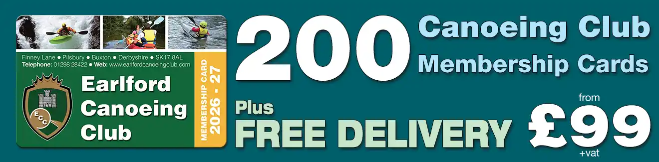 special offer on membership card printing for canoeing clubs