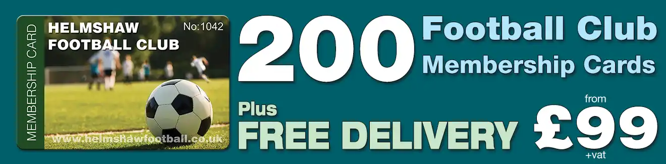 special offer on membership card printing for football clubs