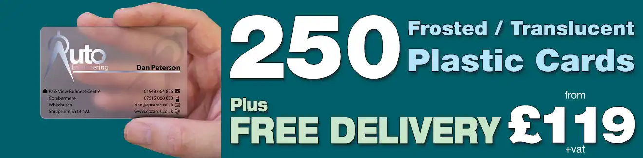 special offer on translucent / frosted plastic card printing