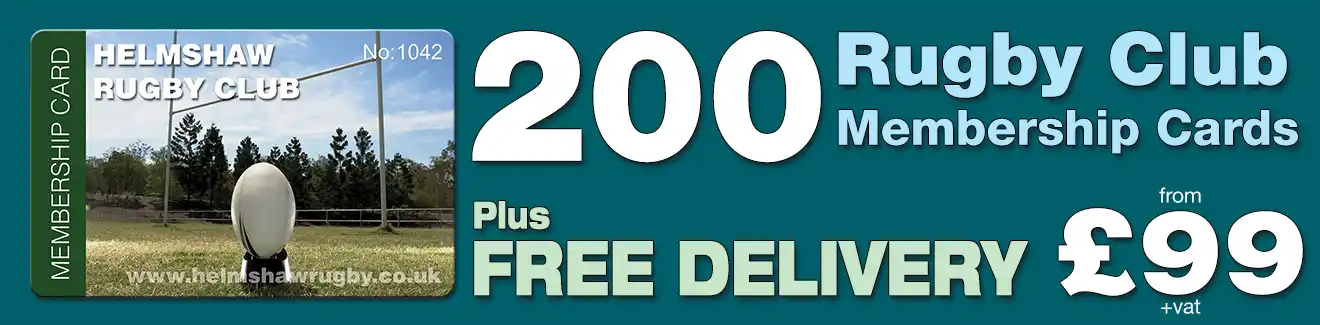 special offer on membership card printing for rugby clubs