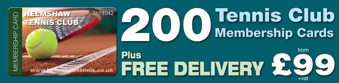 special offer on membership card printing for tennis clubs