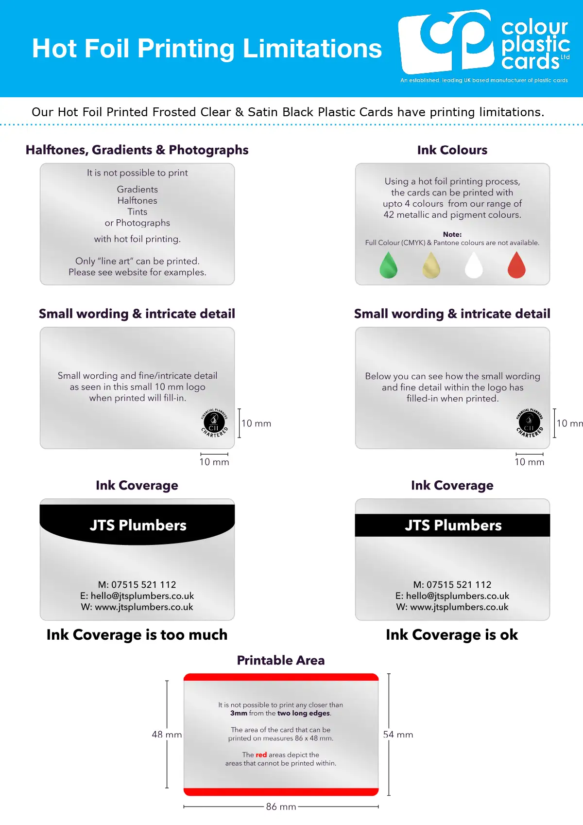 hot foil printing limitations