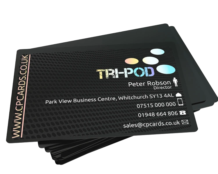 a satin black plastic card