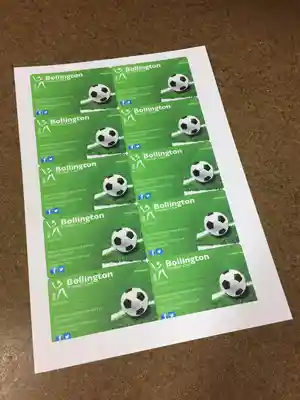 Membership Cards printed 10 up to an A4 sheet
