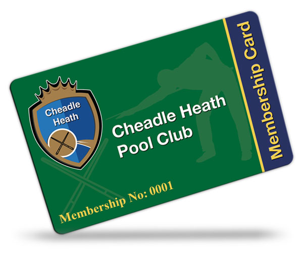 Cheadle Heath Pool Club Membership Cards