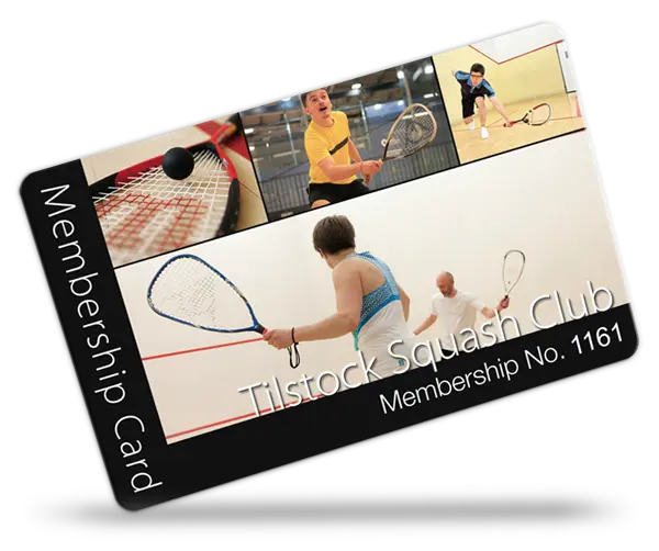 squash club membership card examples