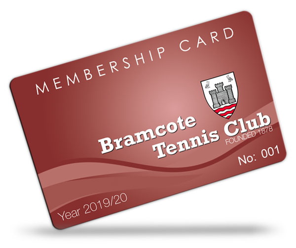 tennis club membership card examples