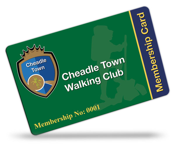 Cheadle Town Walking, Mountaineering, Hiking Club Membership Cards