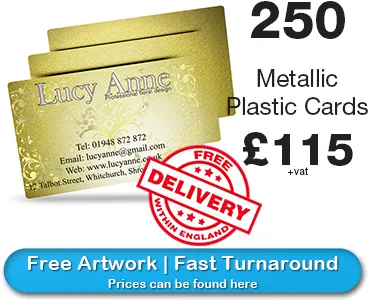 metallic business card prices