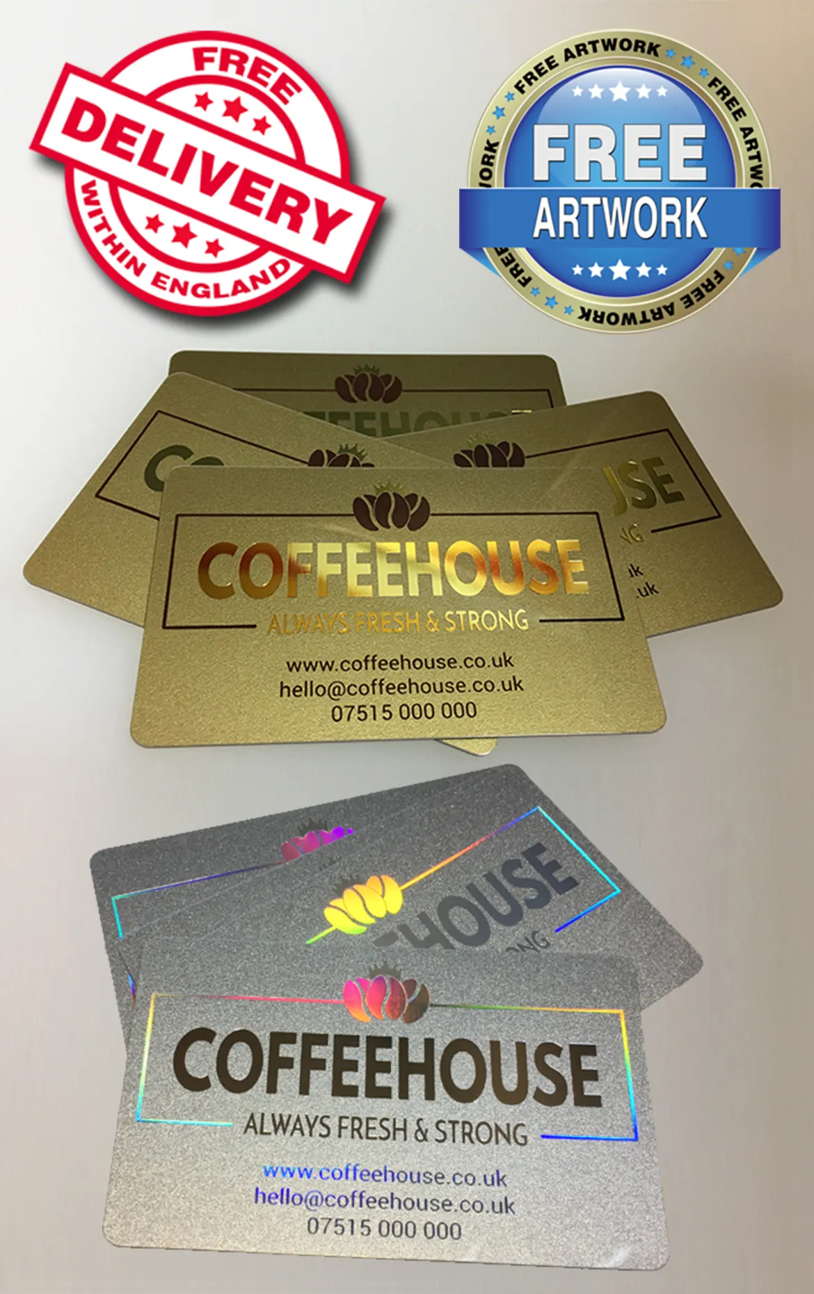 metallic plastic card pic 1