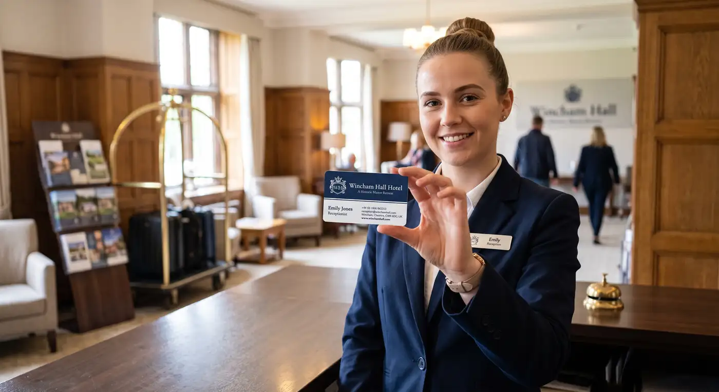 hotel plastic business card example