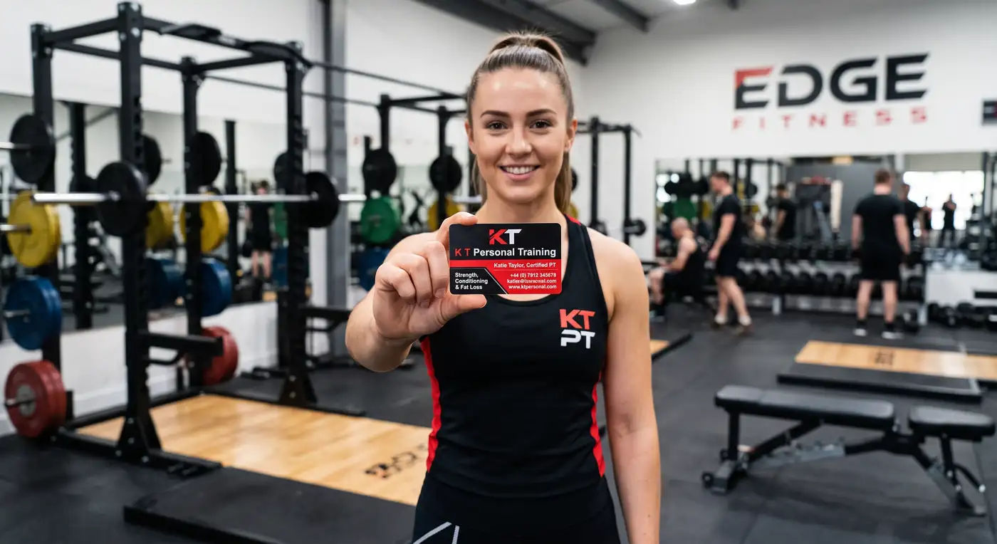 personal trainer plastic business card example
