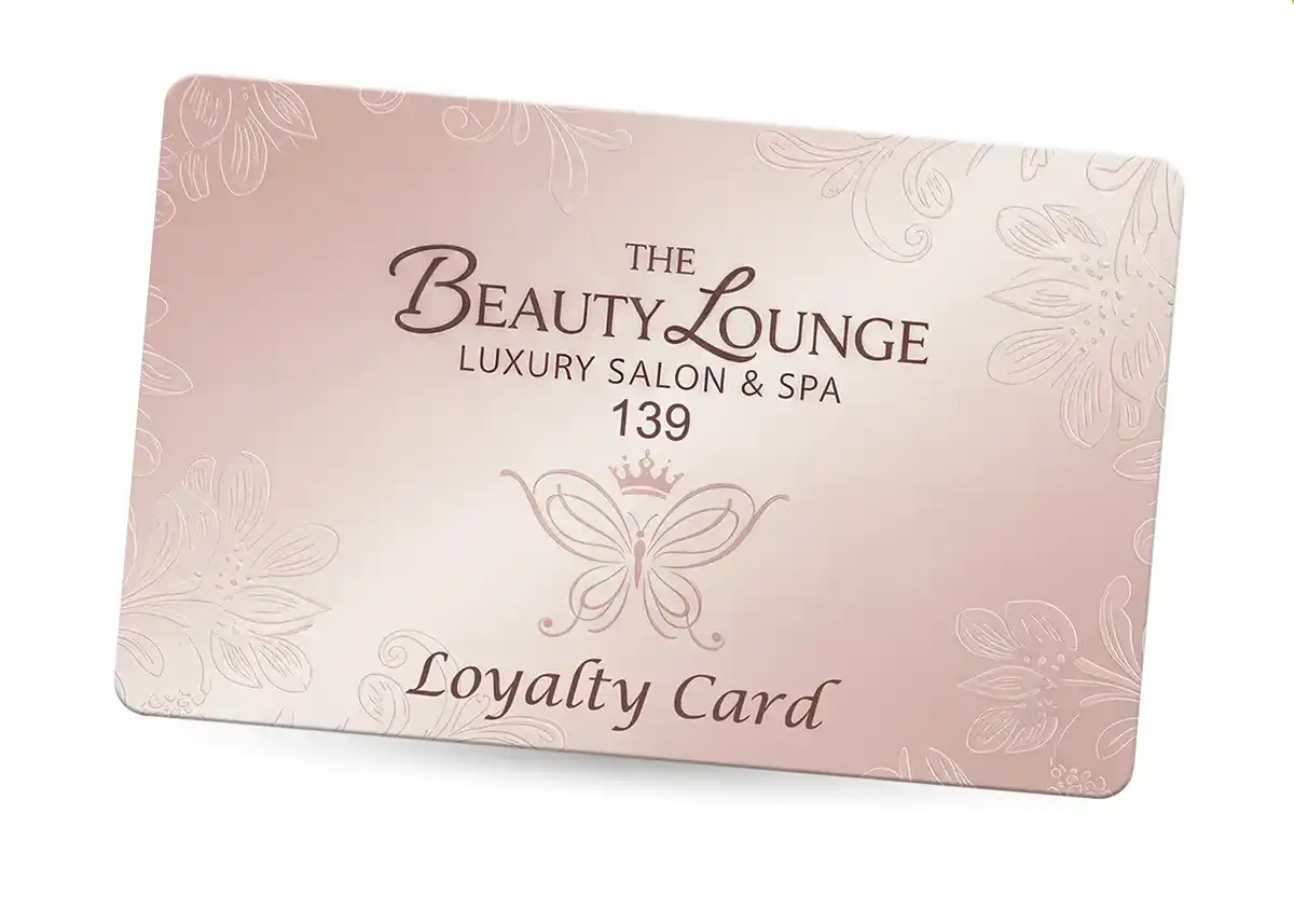 plastic loyalty card printing for the beauty lounge luxury salon & spa