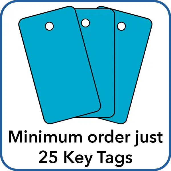 minimum order just 25 key tags