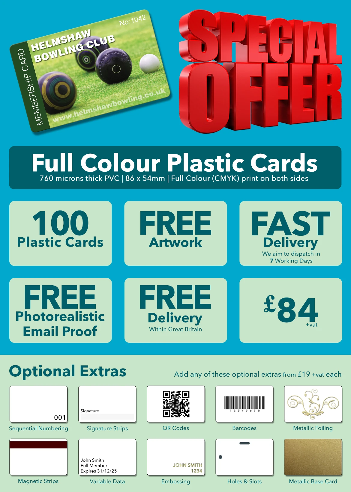 100 plastic business cards special offer