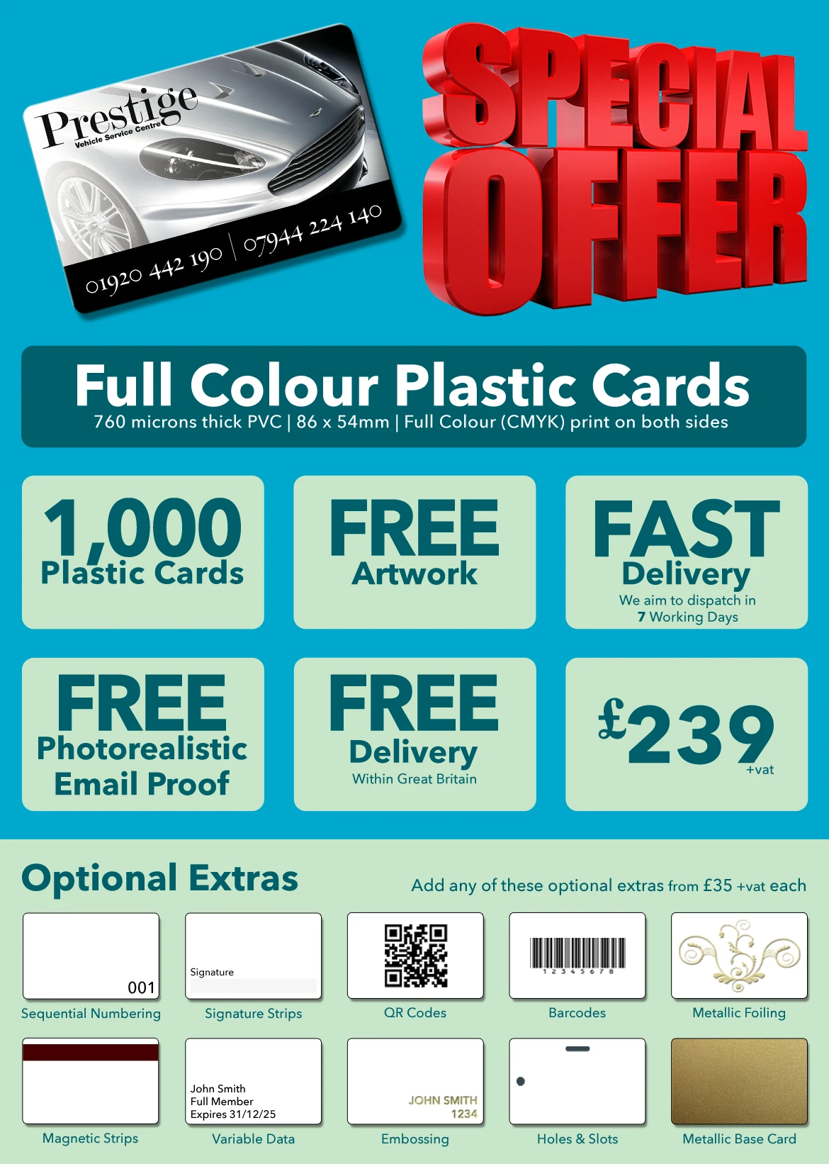1000 plastic business cards special offer