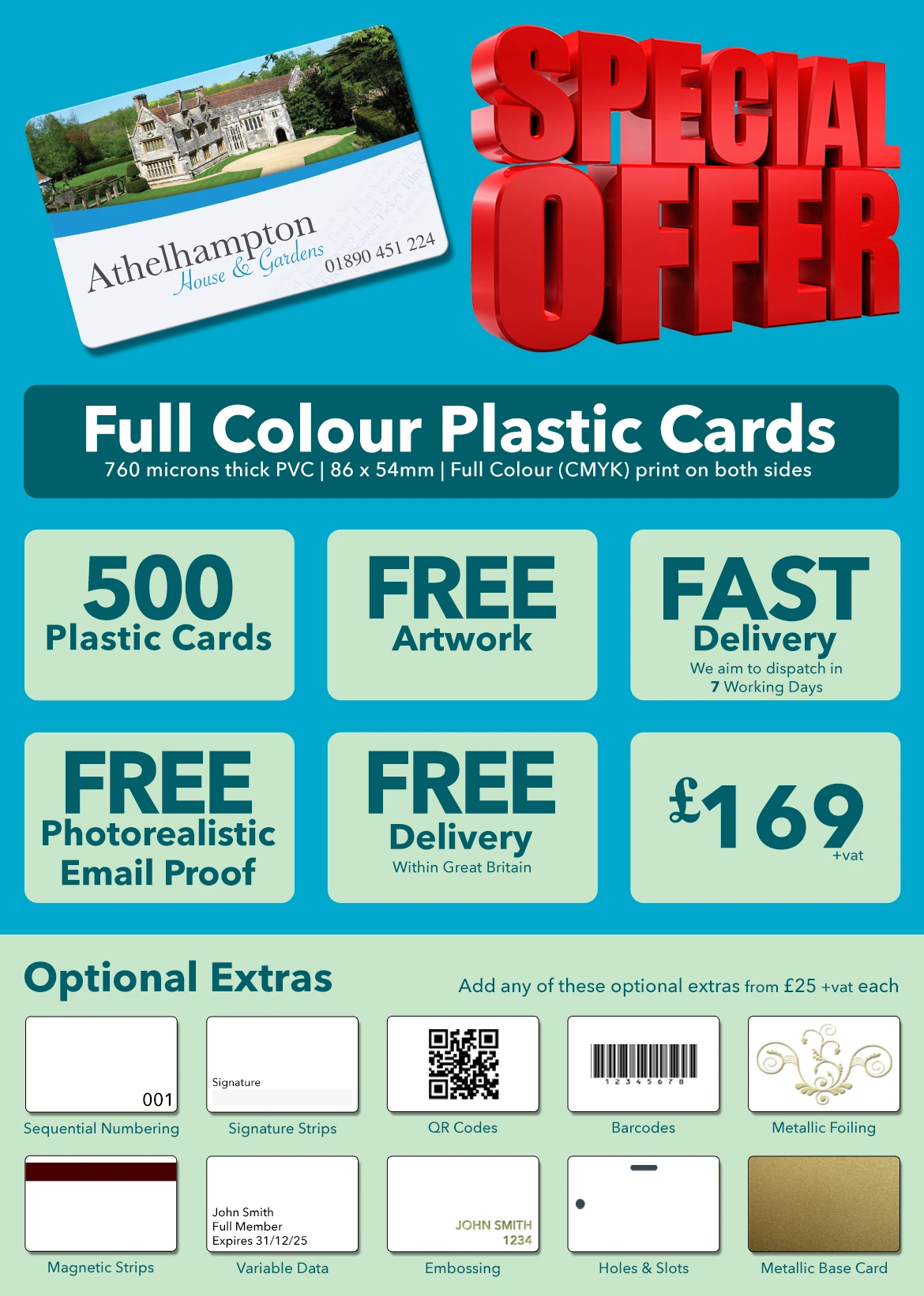 500 plastic business cards special offer