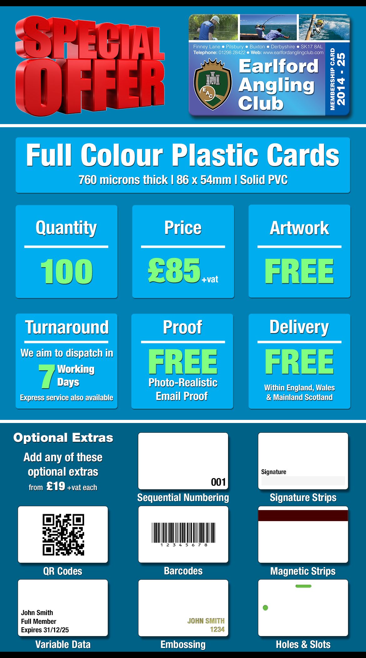 100 plastic cards special offer