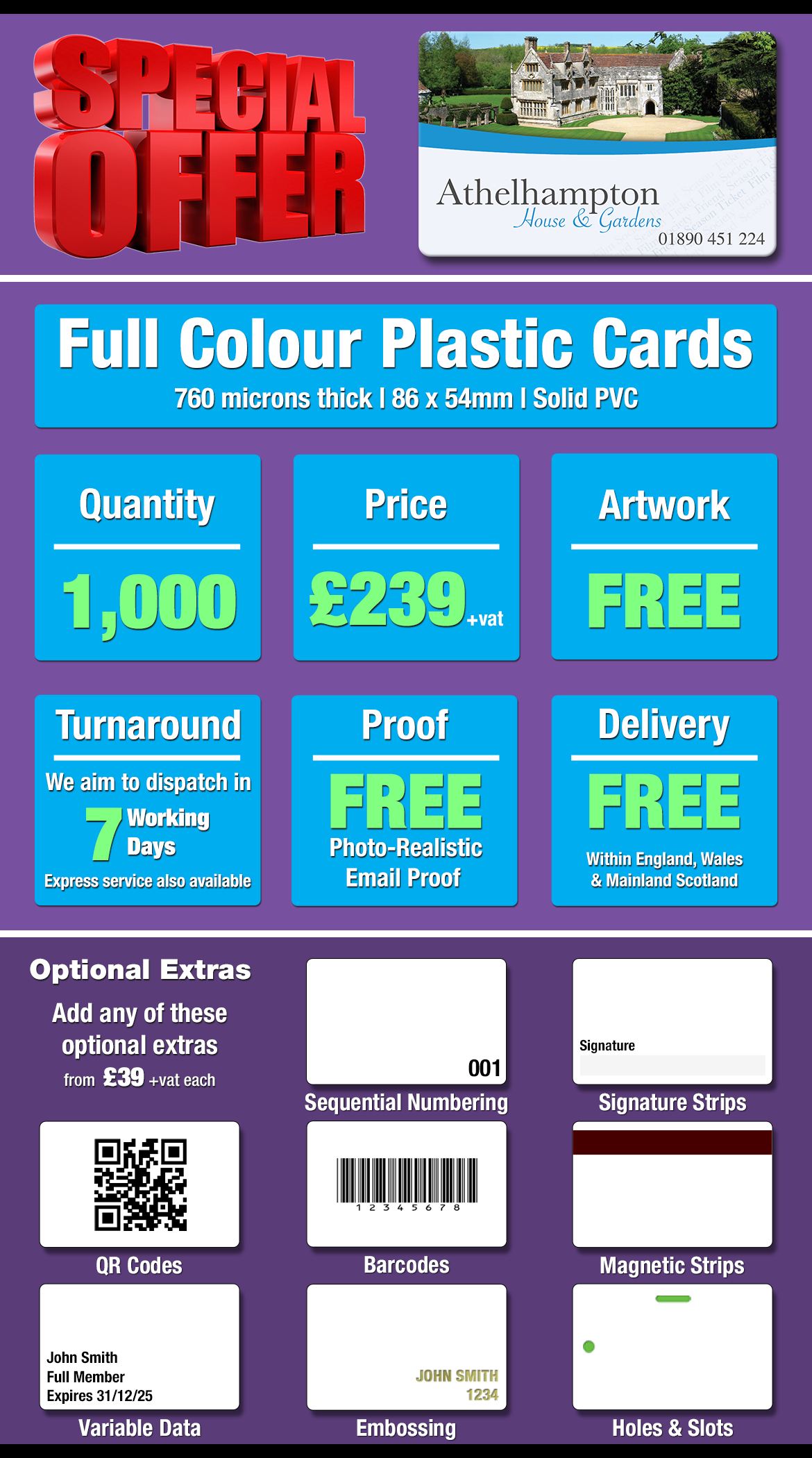 1000 plastic cards special offer