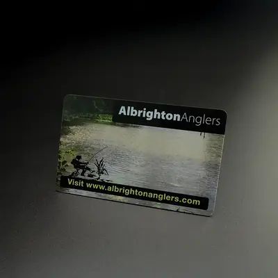 Albrighton Anglers plastic membership card with lake photograph
