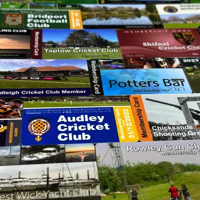 membership card printing for various clubs around the UK